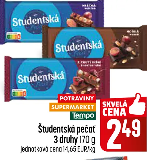 Studentská pečať čokoláda 3 druhy