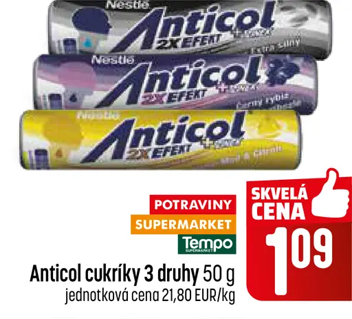 Nestlé Cukríky Anticol rôzne druhy