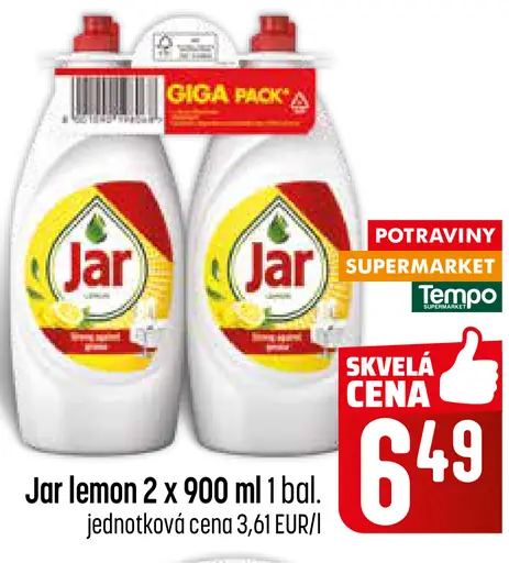 Jar Lemon Prostriedok Na Umývanie Riadu