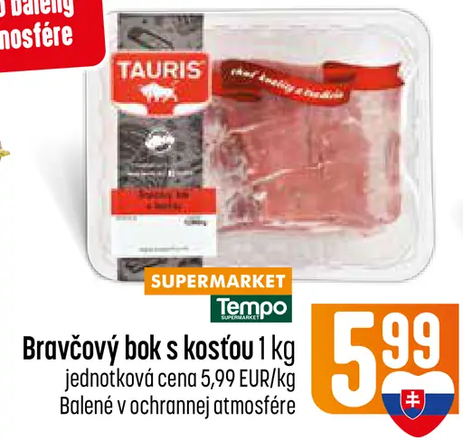 Bravčový bok s kosťou balený v ochrannej atmosfére