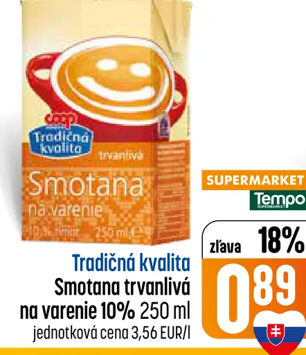 Smotana trvanlivá na varenie 10 %