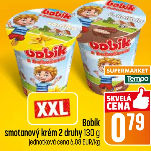 Bobík smotanový krém 2 druhy