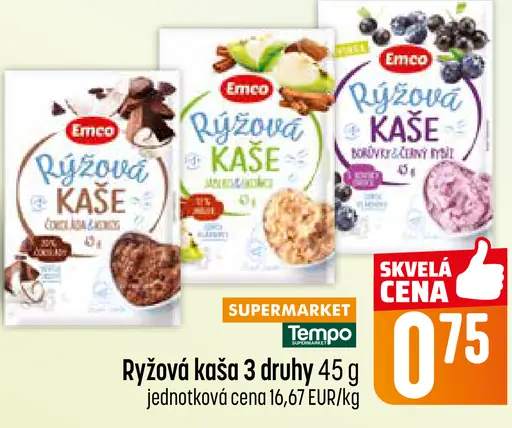 Emco Ryžová kaša 2 druhy