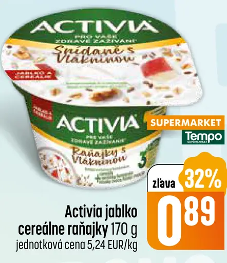 Activia jablko cereálne raňajky 2 druhy