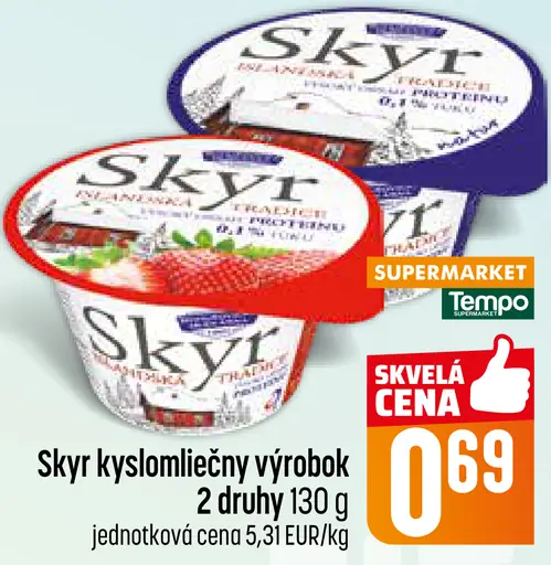 Skyr kyslomliečny výrobok 2 druhy