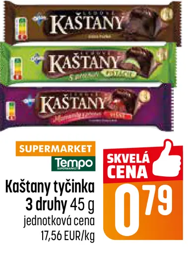 Kastany tyčinka 3 druhy