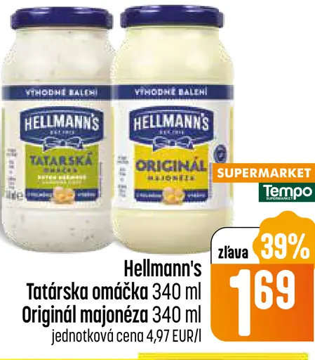 Hellmann’s Original majonéza a Tatárska omáčka