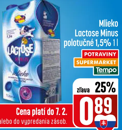 Mlieko Lactose Minus 1,5%