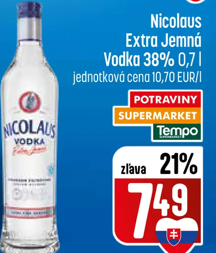 Nicolaus Extra jemná vodka 38%