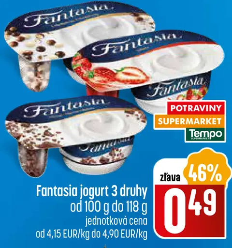 Fantasia jogurt rôzne druhy
