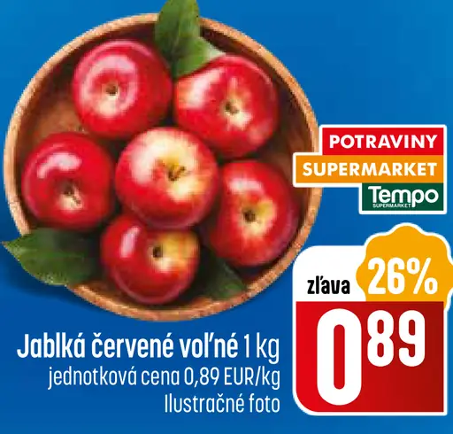 Jablká červené voľné