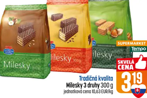 Milesky oblátky tradičná kvalita 3 druhy