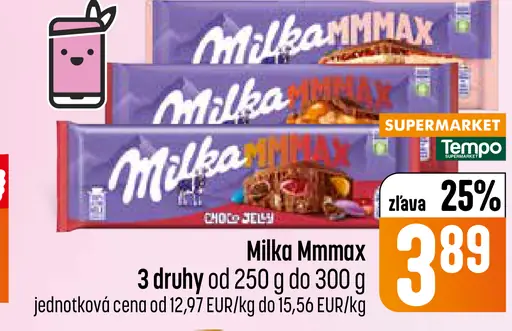 Milka MMMax čokoláda rôzne druhy