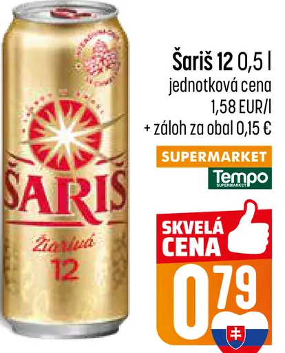 Šariš 12° pivo