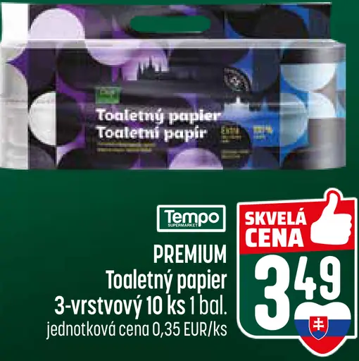 PREMIUM Toaletný papier 3-vrstvový