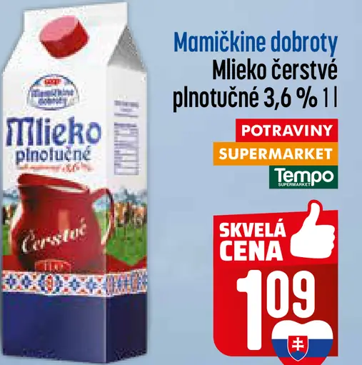 Mamičkine dobroty Mlieko čerstvé plnotučné 3,6%
