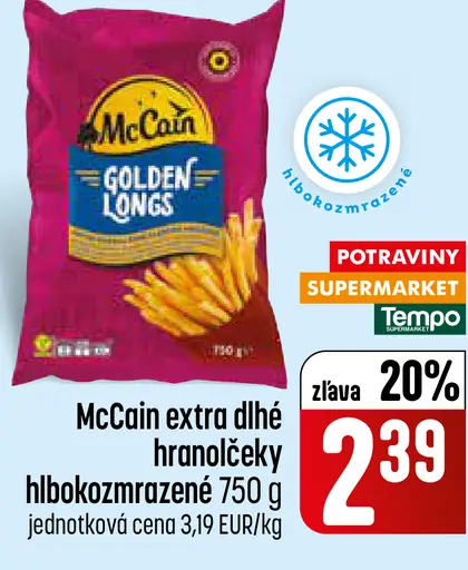McCain extra dlhé hranolčeky hlboko zmrazené