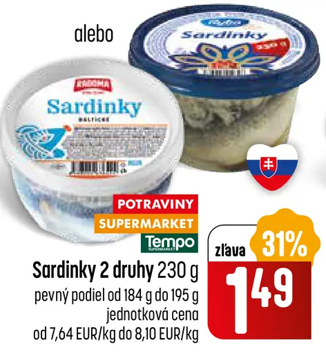 Sardinky 2 druhy