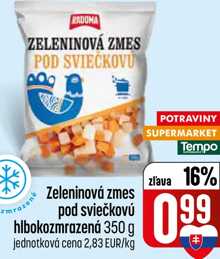 Zeleninová zmes pod sviečkovú hlboko zmrazená