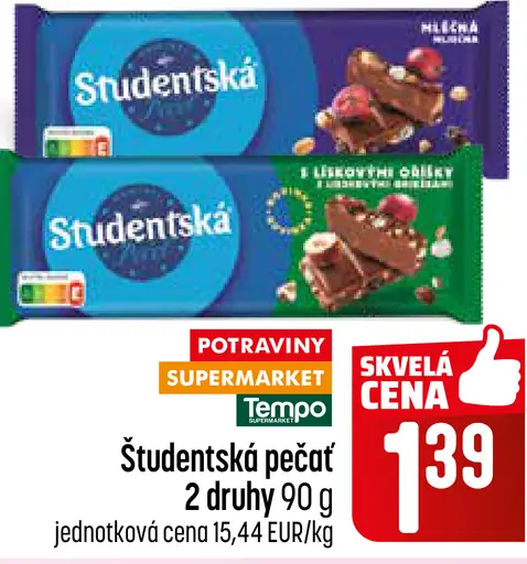 Studentská pečať čokoláda 3 druhy