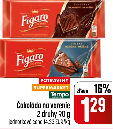 Figaro čokoláda na varenie alebo poleva