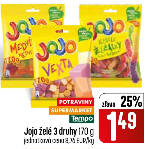 Jojo Želé rôzne druhy