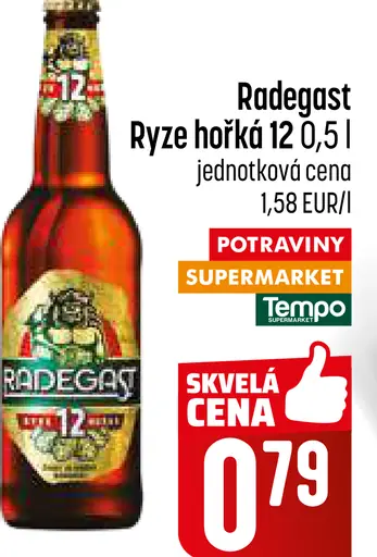 Radegast Rýze hořká 12 pivo fľaša