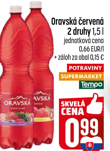 Oravská červená 100 % ovocný nápoj 2 druhy