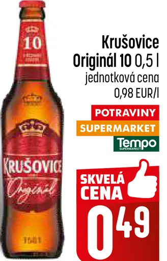 Krušovice Original 10 pivo fľaša