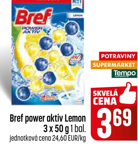 Bref Power Aktiv Lemon tuhý WC blok
