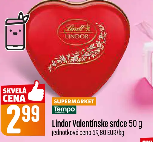 Lindor Valentínske srdce dezert