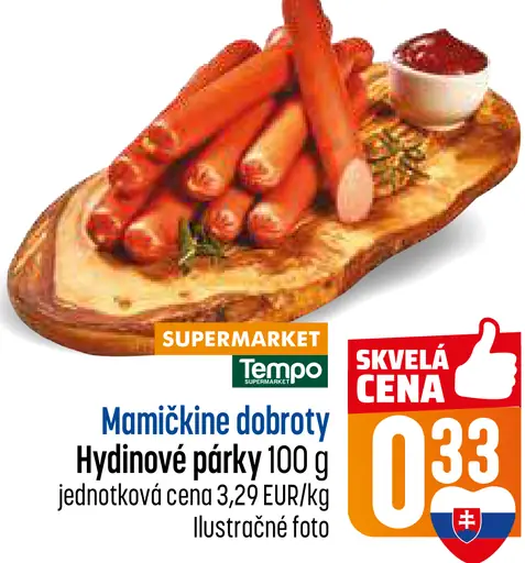 Mamičkine dobroty hydinové párky