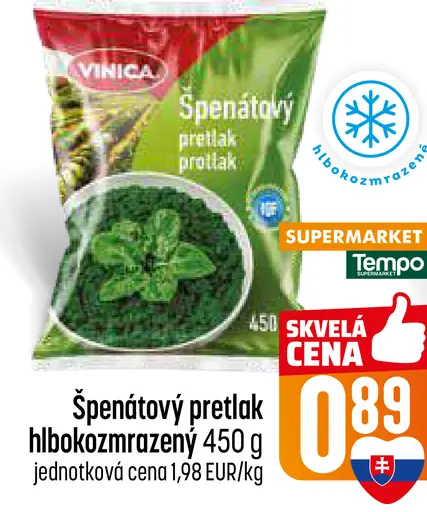 Špenátový pretlak hlboko zmrazený