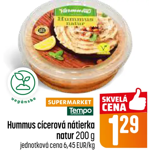 Hummus cícerová nátierka natur