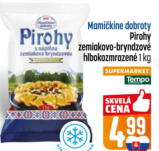 Pirohy zemiakovo-bryndzové hlboko zmrazené