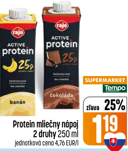 Rajo Active Protein proteín mliečny nápoj banán