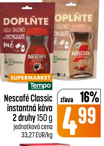 NESCAFÉ CLASSIC, instantná káva