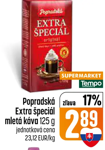 Popradská Extra špeciál originál mletá káva