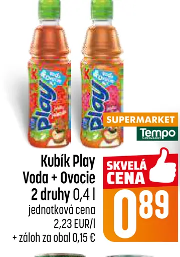 Kubík Play voda + ovocie nápoj