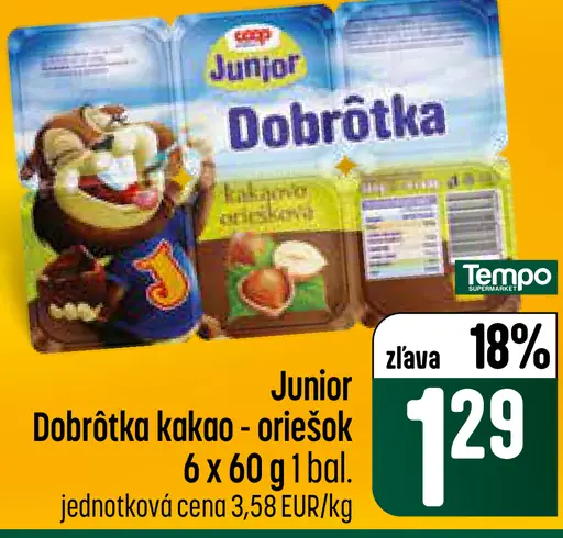 Sop Junior Dobrotka kakao-oriešok dezert