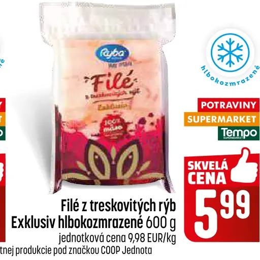 Filé z treskovitých rýb Exklusiv hlboko zmrazené