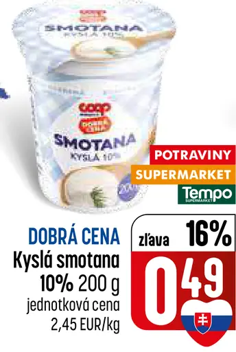 COOP Kyslá smotana 10%