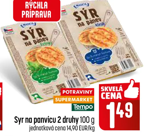 Syr na panvicu syrový výrobok na opekanie