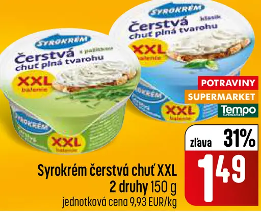 Syrokrém čerstvá chuť tvarohový syr