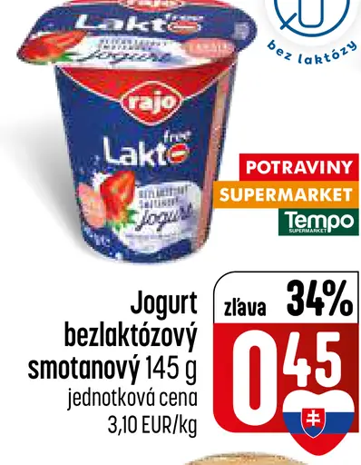 Rajo Bezlaktózový smotanový jogurt