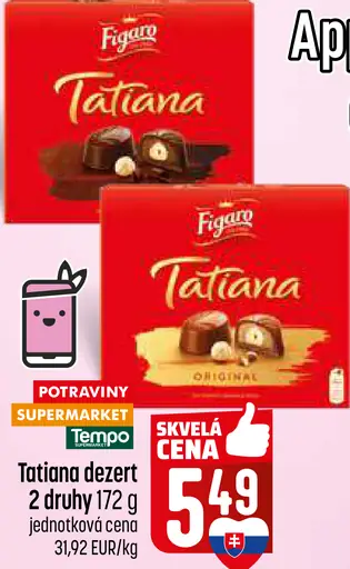 Figaro Tatiana dezert lieskovoorieškový 2 druhy