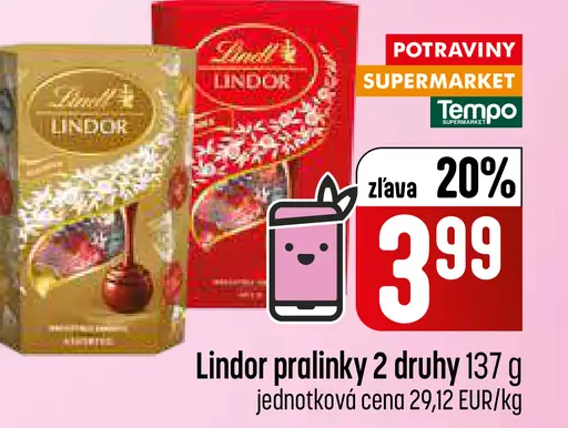 Lindt Lindor pralinky mix 2 druhy