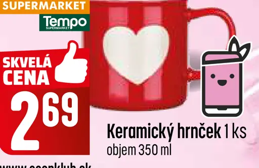 Keramický hrnček valentínsky