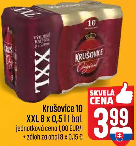Krušovice pivo XXL plechovka