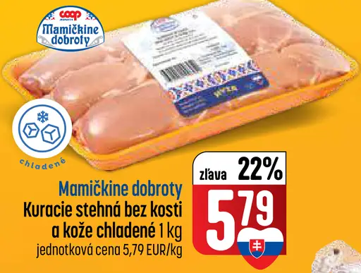 Mamičkine dobroty kuracie stehná bez kosti a kože chladené